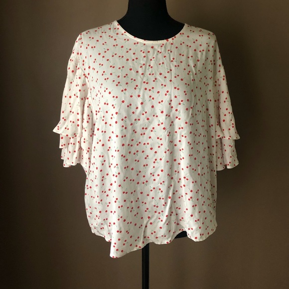 Popsugar Blouse With flutter Layered Sleev… - Picture 1 of 4